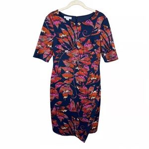 London Times polyester fitted multicolor dress